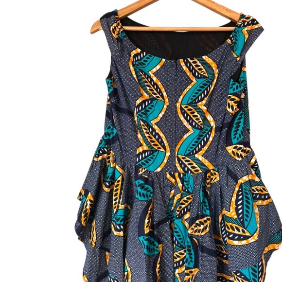 Binta Real Wax African Print Peplum Hi-Low Top | Size 2XL | New - Picture 5 of 9